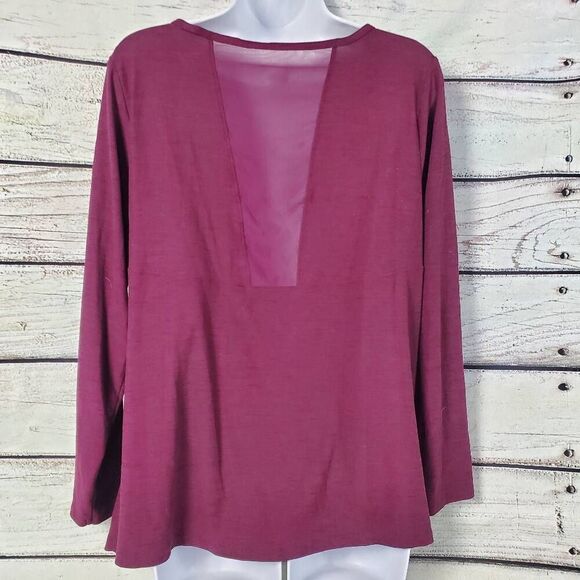 Old Navy Active Breathe On Women's L Long Sleeve Go-Dry Workout Top Purple Mesh - Picture 4 of 7